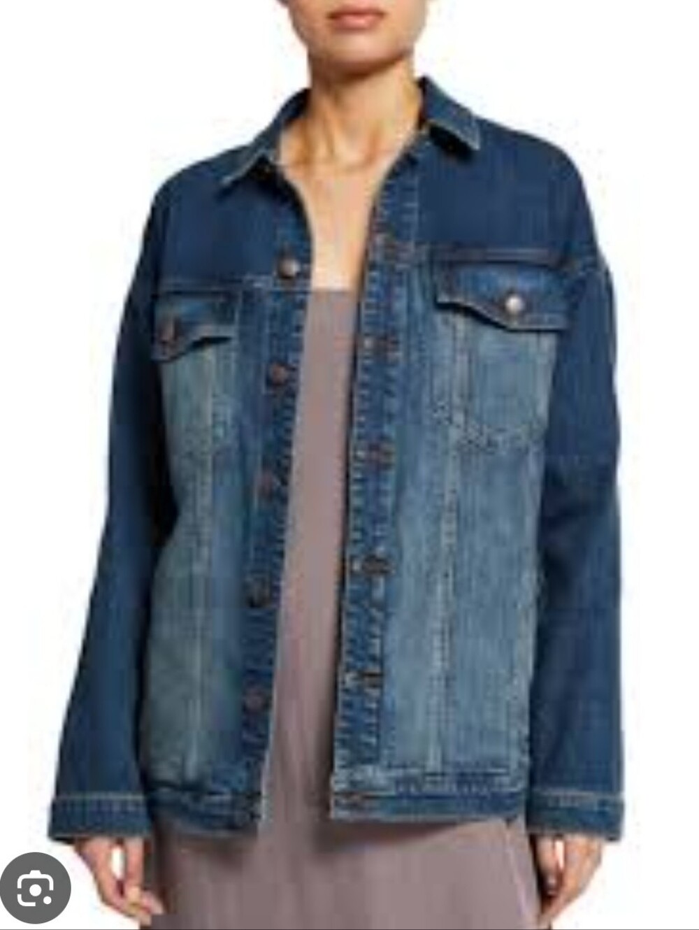 Eileen Fisher Oversized Long Denim Jacket 1X